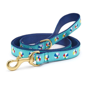 Collar comes with matching blue leash with beach ball pattern