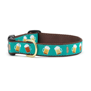 Up Country Beer Dog Collar is teal with brown trim. Beers or golden or brown ales.