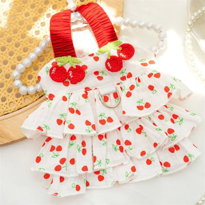 Cherry Dog Dress has a D-ring attachment