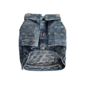 Chewy Vuitton Denim Dog Jacket