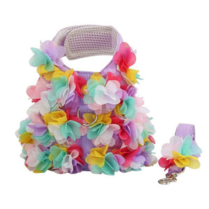 Pastel Rainbow Flower Dog Harness