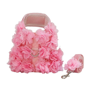 Pink Flower Dogs Harness & Leash Set