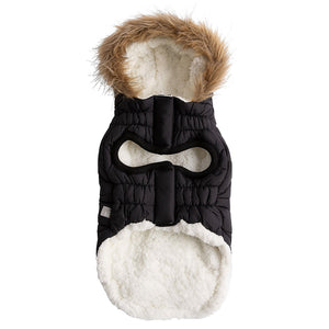 Urban Dog Parka - Black has sherpa lining