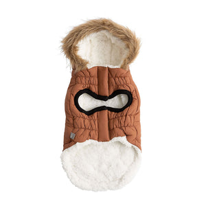 Urban Dog Parka - Caramel is sherpa lined
