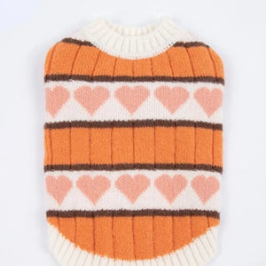Orange Winter Love Dog Sweater