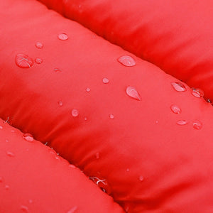 Water repels off this dog parka