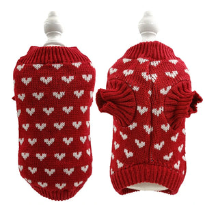 Red heart dog sweater