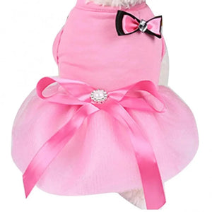 Light pink bow dog dress