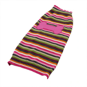 This Pink Bone Striped Dog Sweater will keep your fur baby cozy this autumn/winter. 