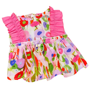 Pink Floral Garden Dog Dress5