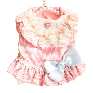 Pink Pinstripe Dog Dress