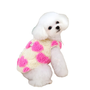 Bichon in Pink Warm Heart Dog Fleece