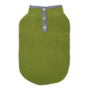 Green fleece dog vest