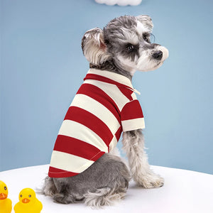 Red Striped Polo Dog Shirt