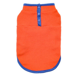 Orange fleece dog vest