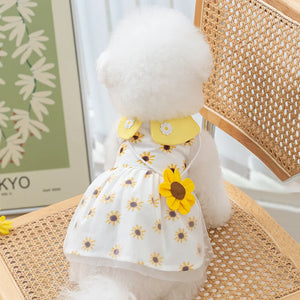 Yellow Sunflower Daisy Dog Dress