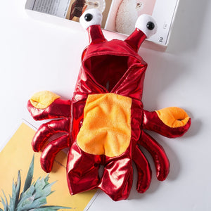 Halloween Red Crag Dog Costume has 2 claws on each side and 2 antennae eyes