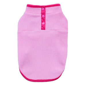 Pink fleece dog vest