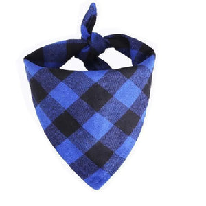 Blue & Black plaid dog bandana
