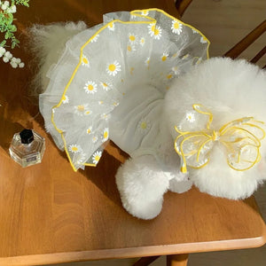 White Daisy Dog Dress