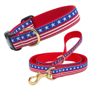 Up Country Stars & Stripes Dog Collar & Leash Matching Set