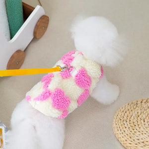 Warm Heart Dog Fleece has a D-ring for leash attachment