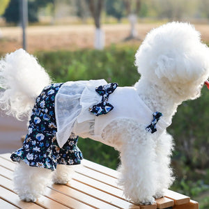 Floral Ruffle Dog Romper – Pink or White