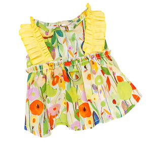 Yellow Floral Garden Dog Dress