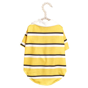 Yellow Stiped Polo Dog Shirt fits small to medium dogs