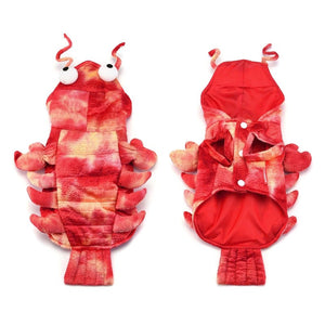 Halloween Red Lobster Dog Costume is plush and has 3 snap buttons on underbelly for easy on-off.