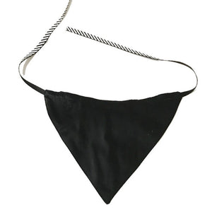 2-Button Tuxedo Bandana is black on back.