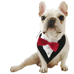 Your dog will look dapper in this 2-Button Tuxedo Bandana.