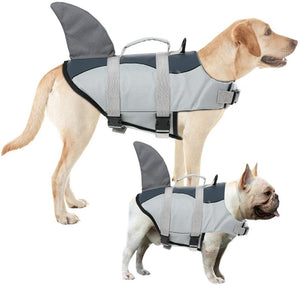 Shark Fin Dog Life Jackets are perfect for beach days and water sports.