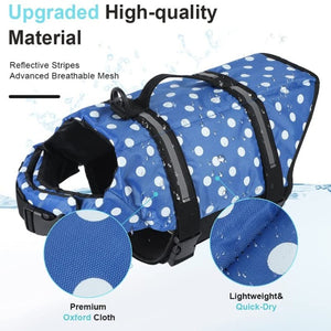 For water safety this summer, our dog life jackets feature the premium quick-dry material, breathable mesh and reflective strips.