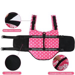 Our adjustable, reflective dog life vests suit all dog breeds.