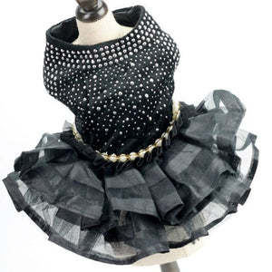 A real stunner, this Bling Black Dog Party Dress is bound to make your pup the star of the show.