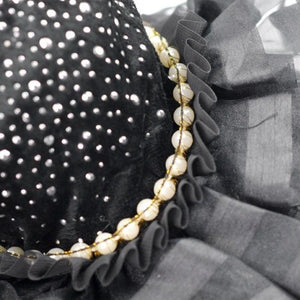 Bling Black Dog Party Dress is delicately crafted with exquisite lace, tulle and bling beading.