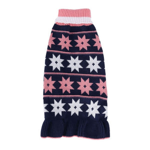 Navy Star Turtleneck Sweater Dog Dress