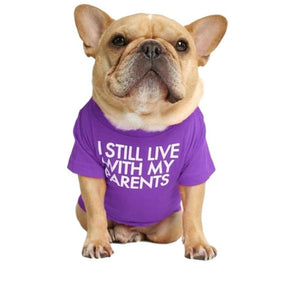 Purple "I Still Live With My Parents" Dog T-Shirt