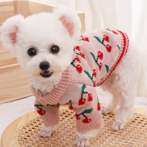 Your pup will look adorable wearing this sweet Pink Cherry Dog Sweater from our Spring/Summer collection for small dogs, including Chihuahua, Yorkshire Terrier, Shih Tzu, French Bulldog, Toy Poodles and puppies.