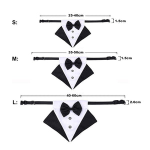 Please measure your dog against this size chart before ordering the Tuxedo Bow Tie Buckle Collar.