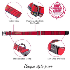 This collar by Unique Style Paws is made of cotton and is adjustable.