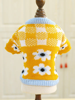 Handmade Floral Dog Sweater