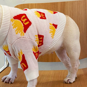 This McD french fries dog sweater is perfect for French Bulldogs
