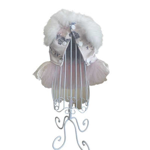 Designer Handmade Juliette Party Dog Dress has three snap buttons at the underbelly for easy on/off.