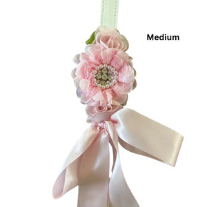 Handmade in the USA by Chloe & Max, these collars come in 3 sizes XS, S and M. The M comes with a large flower.