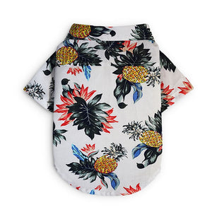 White Pineapple Hawaiian Dog Shirt