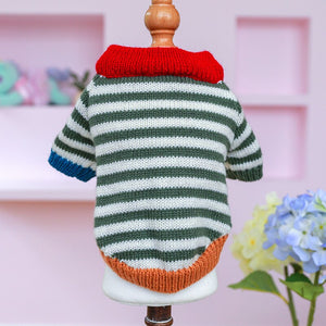 Christmas Retro Striped Dog Sweater