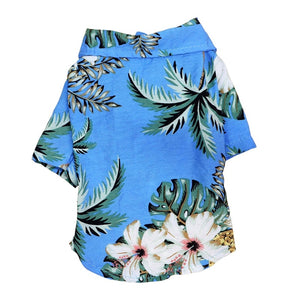 Sky Blue Coconut Palm Hawaiian Dog Shirt