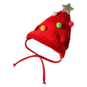 Red Christmas Tree Dog Hat